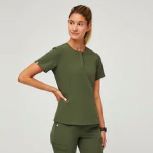 FIGS Limited edition Bristol Henley Slim Scrub top- Dark Olive